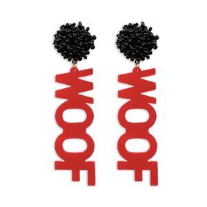 UGA WOOF Bead Acrylic Football Team Word Earrings